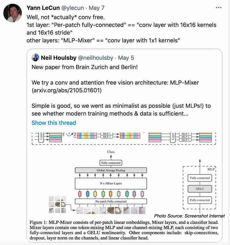 Yann LeCun Tweeter MLP Mixer