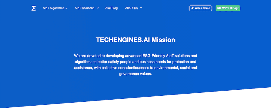 TECHENGINES.AI New Mission ESG-Friendly AIoT